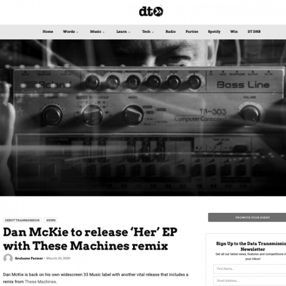 Data Tranmission Premiere Dan McKie - Her (These Machines Remix)