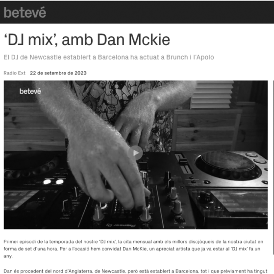 ‘DJ mix’, amb Dan Mckie